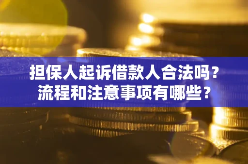 北京担保人起诉借款人合法吗？流程和注意事项有哪些？